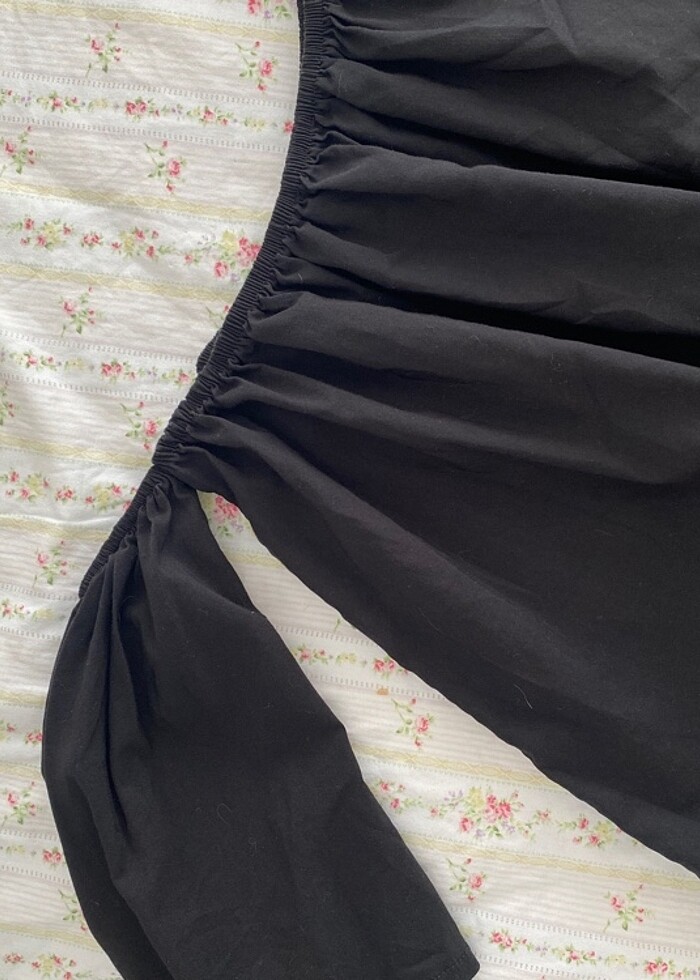 siyah lastikli straplez üst - Görsel 3