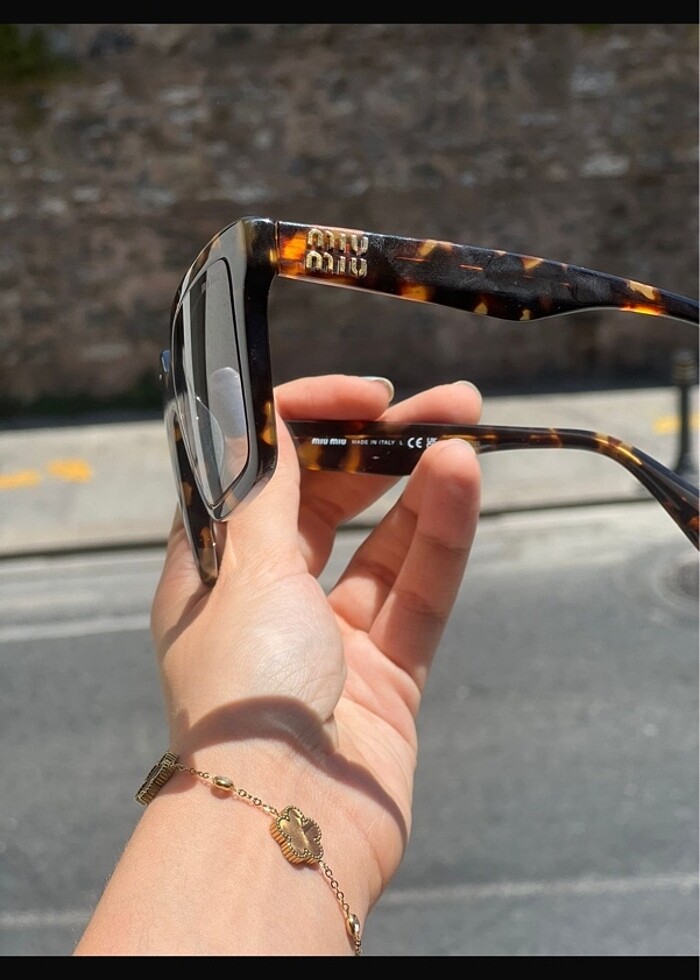 Miu miu leopar kare güneş gözlügü - Görsel 4