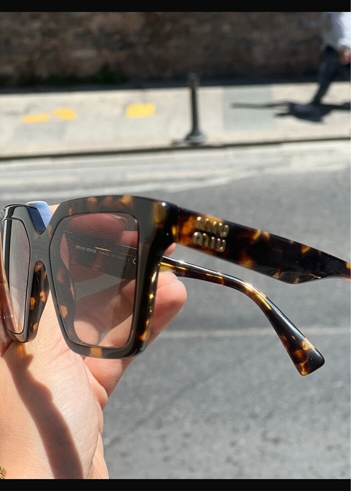 Miu miu leopar kare güneş gözlügü - Görsel 3