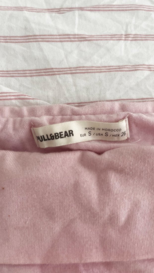 Pembe straplez crop - Görsel 2