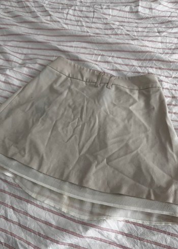 Bej Pilili Mini Etek - Görsel 3