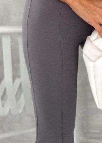 Gri Düğmeli V Yakalı Kadın Takım - Görsel 3