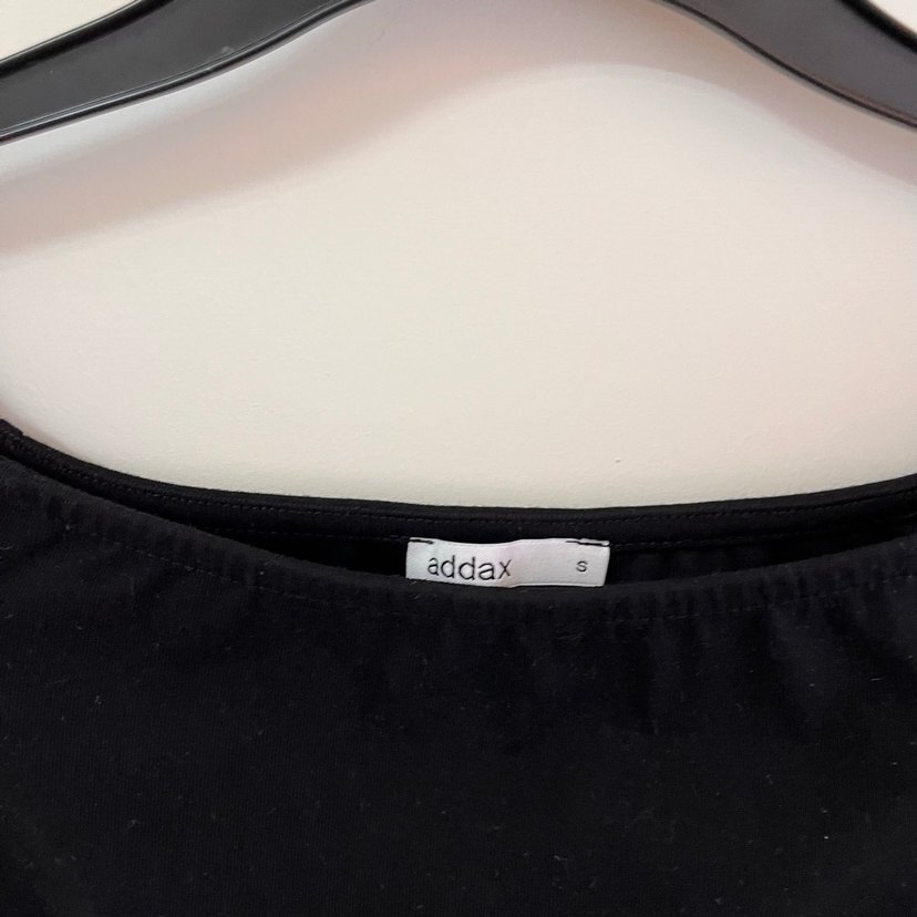 Siyah Kadın Süet Mini Crop Top kayık yaka - Görsel 2