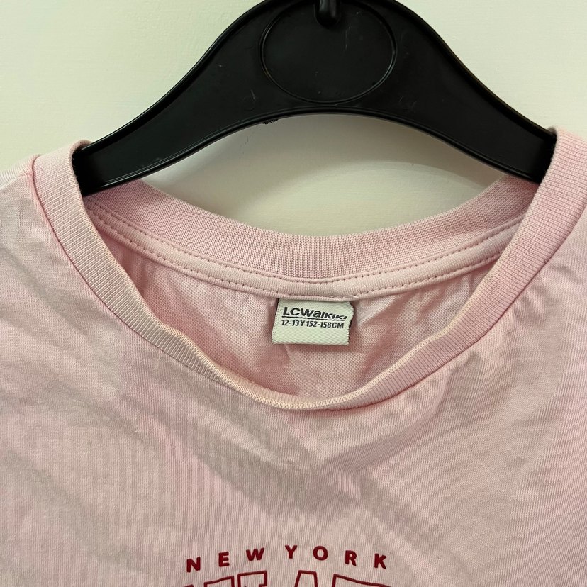 Pembe Baskılı Oversize Kadın Tişört - Görsel 3