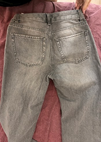 Rahat Kesim Gri Midi Kadın Kot Pantolon - Görsel 4