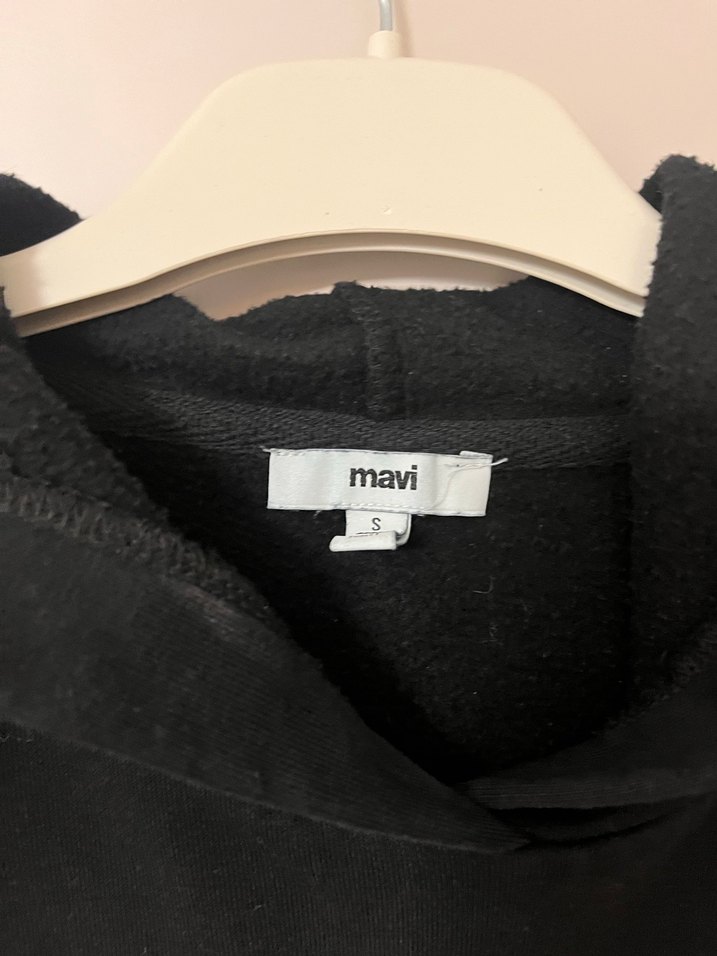 Siyah Kapüşonlu Kadın Sweatshirt - Görsel 2