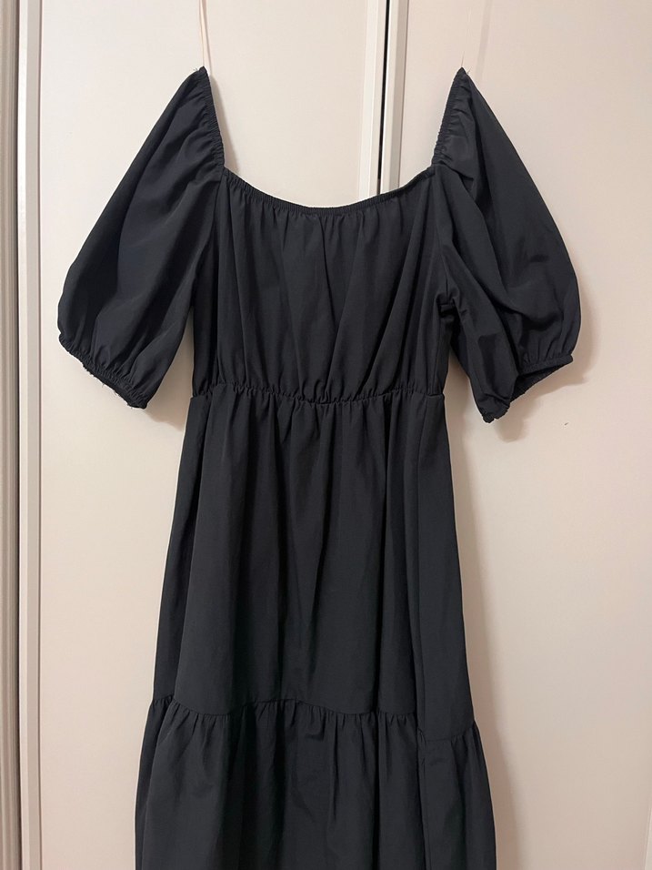 Siyah Midi Kadın Günlük Elbise - Görsel 3