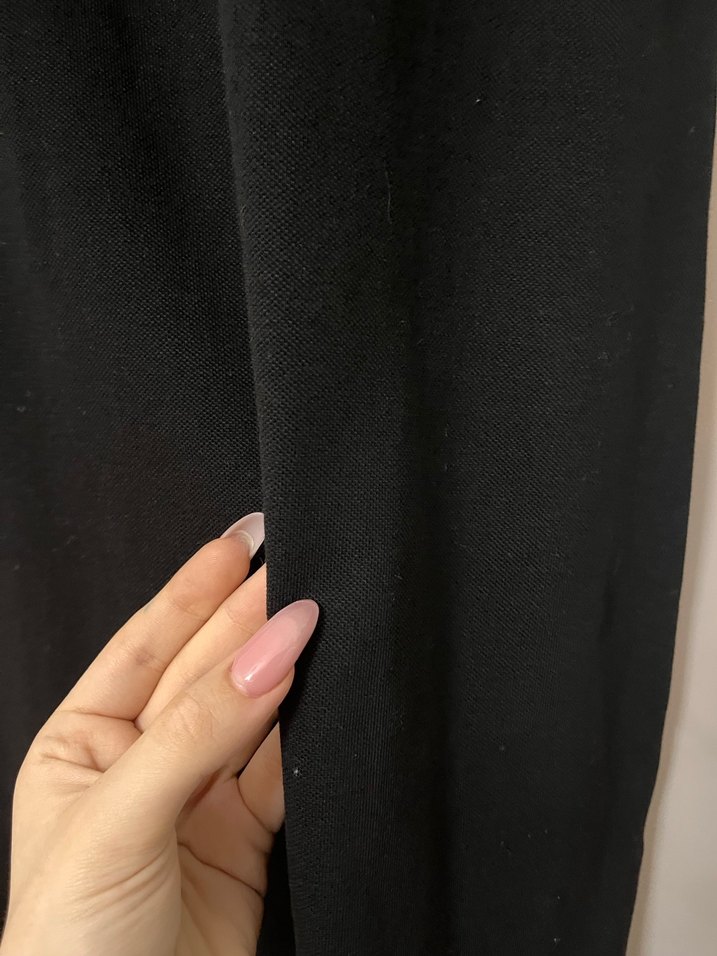 Siyah Kısa Kollu Midi Elbise - Görsel 2