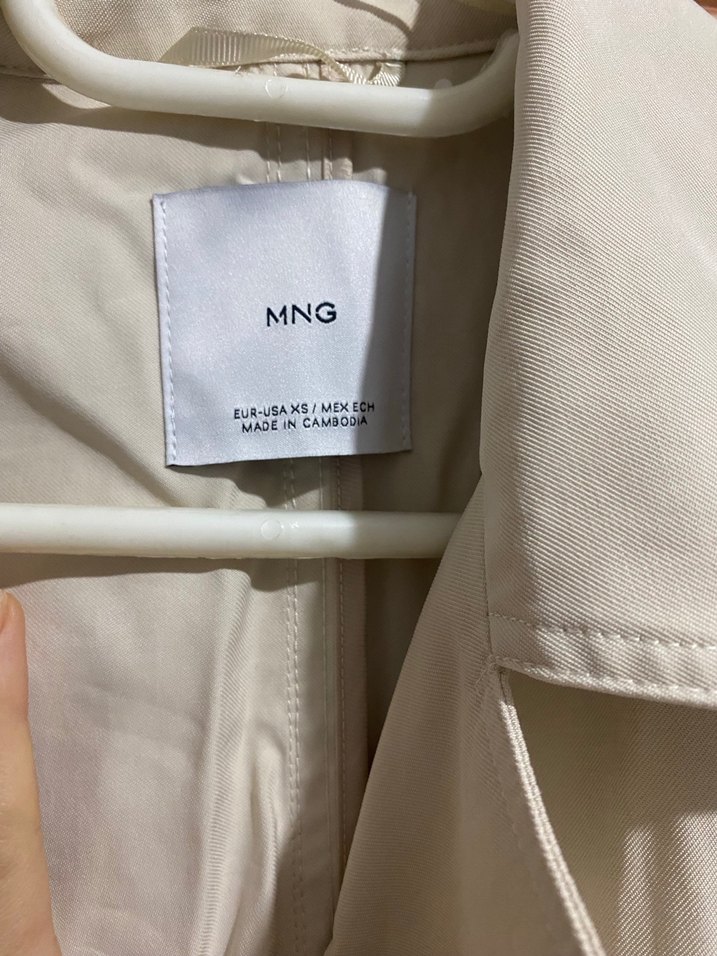 Bej Kemerli Uzun Keten Kadın Trençkot - Görsel 2