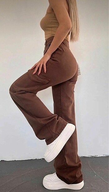 Geniş paça kargo pantolon