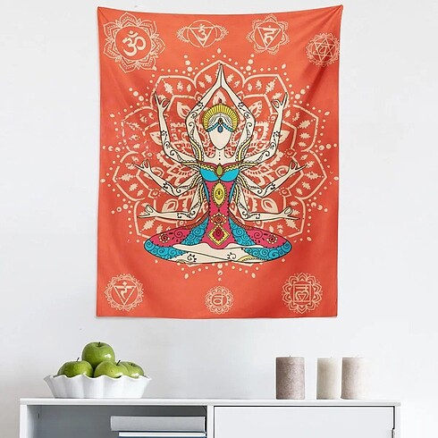 Yoga Yapan Kadın Duvar Örtüsü
