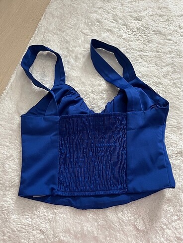 Bershka Bershka mavi crop bluz
