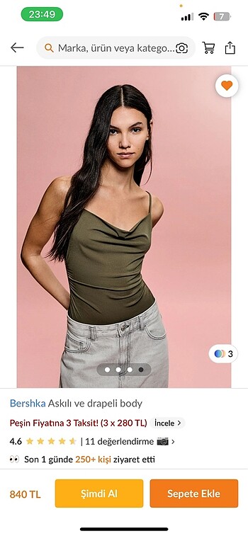 Bershka Bershka Askılı Ve Drapeli Body