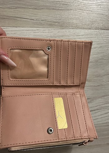 Toz pembe Yılan Desenli Fermuarlı Kadın Cüzdanı - Görsel 5