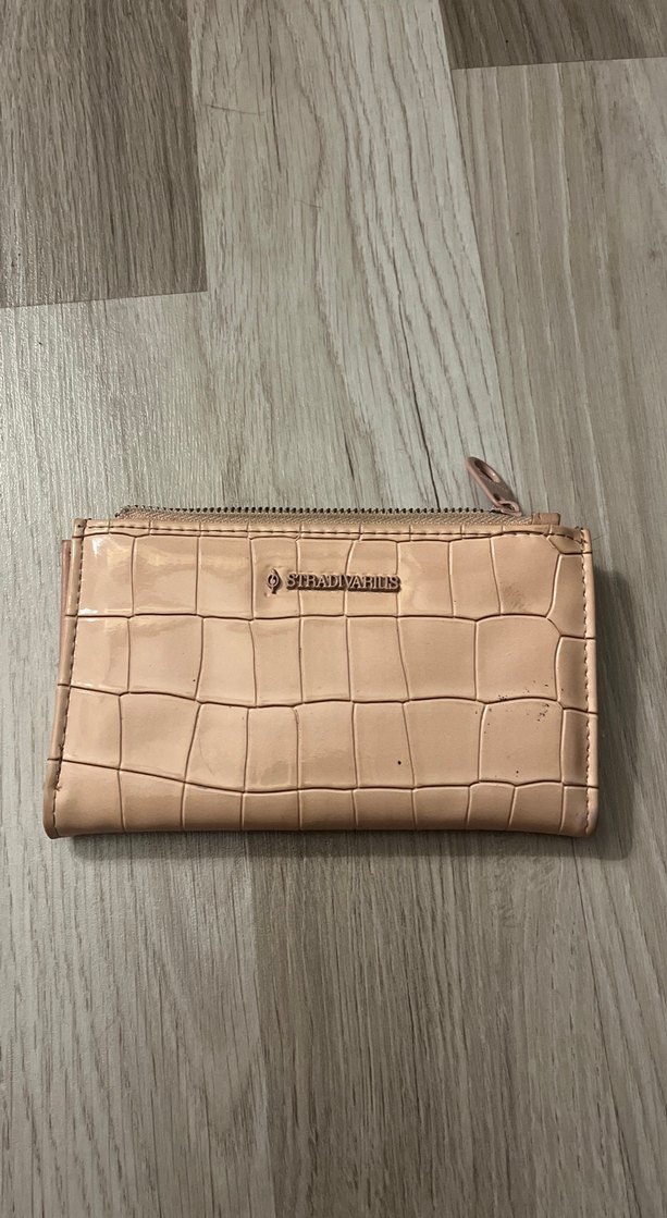 Toz pembe Yılan Desenli Fermuarlı Kadın Cüzdanı - Görsel 2