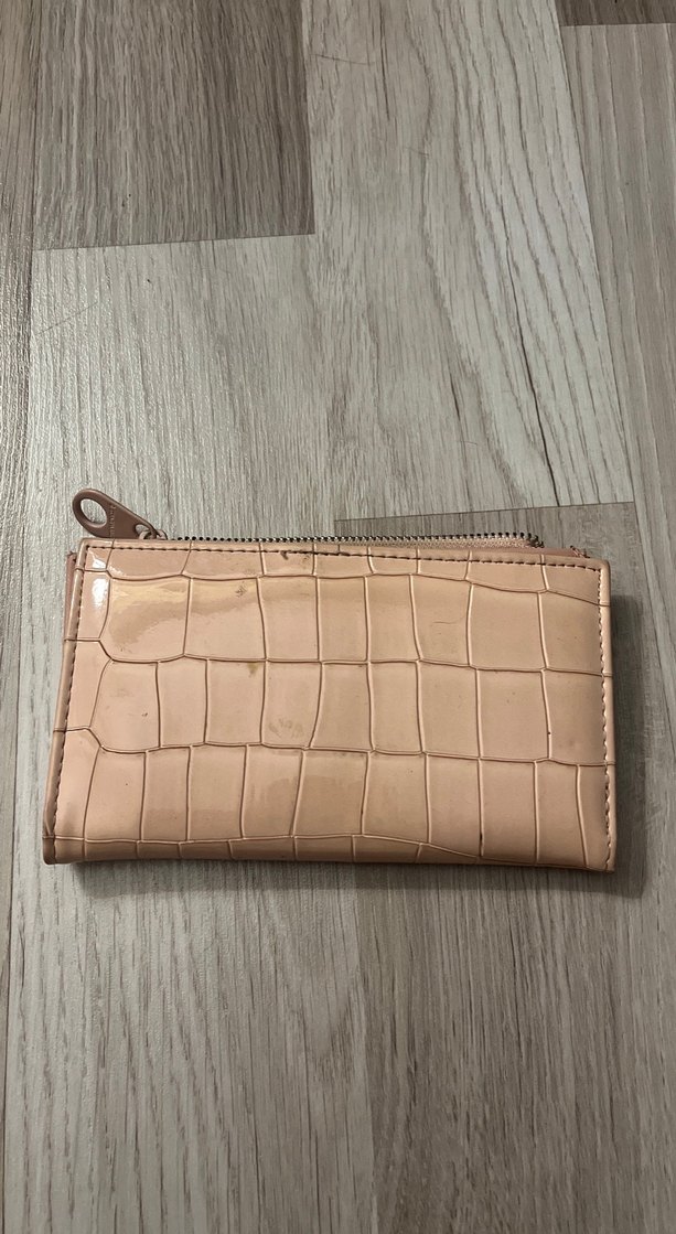 Toz pembe Yılan Desenli Fermuarlı Kadın Cüzdanı - Görsel 3