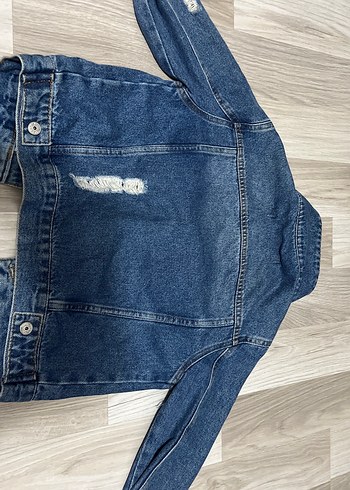 Düğmeli Mavi Kadın Kot Denim Ceket - Görsel 4