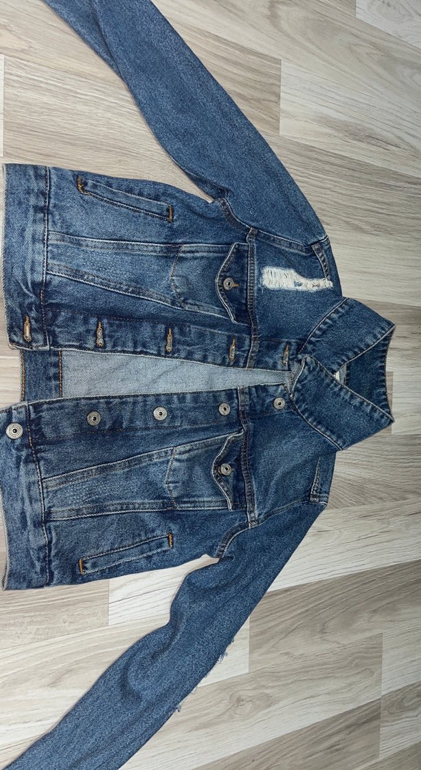 Düğmeli Mavi Kadın Kot Denim Ceket - Görsel 2