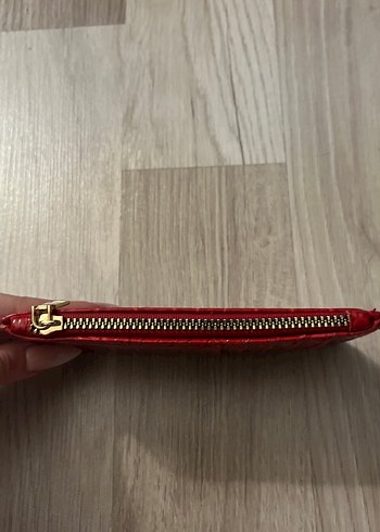 Parlak Bordo Yılan Derisi Desenli Kadın Kartlık - Görsel 4