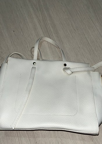 Beyaz Deri Kadın Çanta - Görsel 2