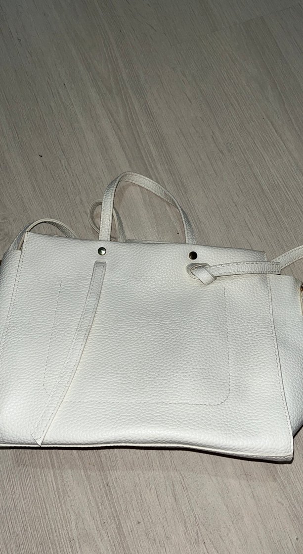 Beyaz Deri Kadın Çanta - Görsel 2