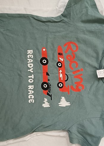 Yeşil Baskılı Erkek Çocuk Kısa Kollu Tişört - Görsel 3