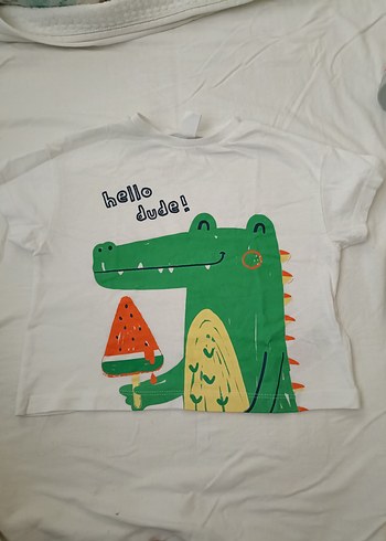 Yeşil Baskılı Erkek Çocuk Kısa Kollu Tişört - Görsel 2