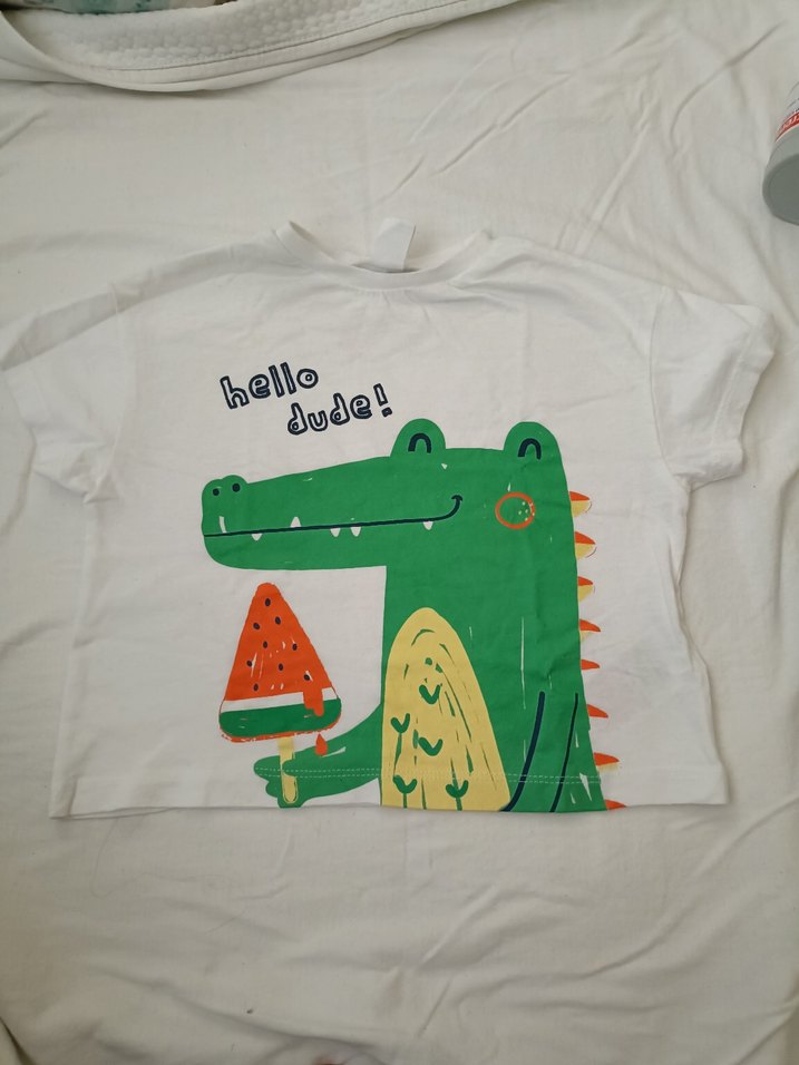 Yeşil Baskılı Erkek Çocuk Kısa Kollu Tişört - Görsel 2