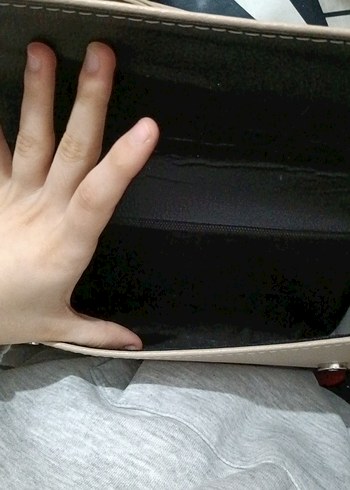 Bej Deri Fiyonklu Kadın Portföy Cüzdan - Görsel 4