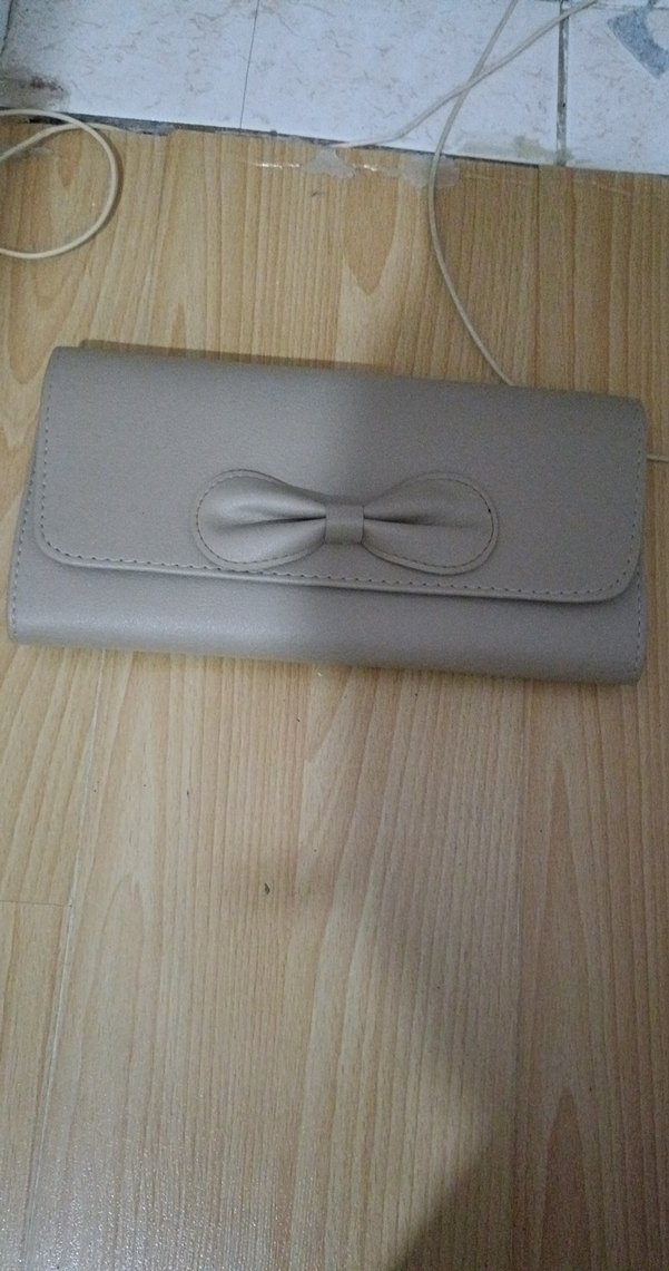 Bej Deri Fiyonklu Kadın Portföy Cüzdan - Görsel 2