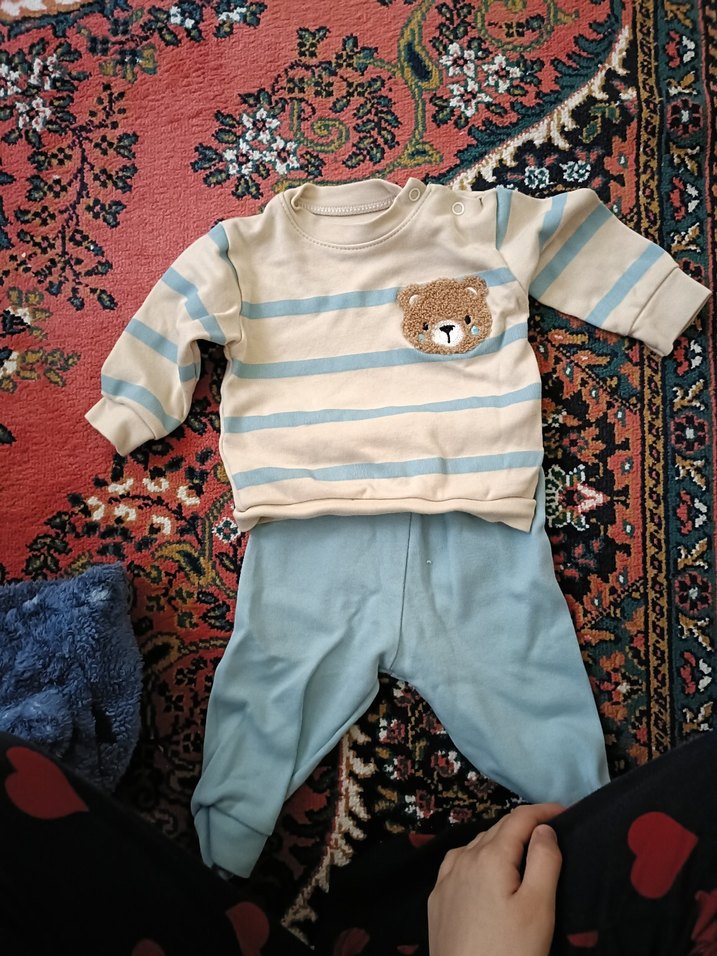 Uzun Kollu Örme Erkek Bebek Takımı - Görsel 2