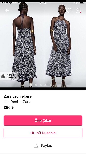Zara elbise