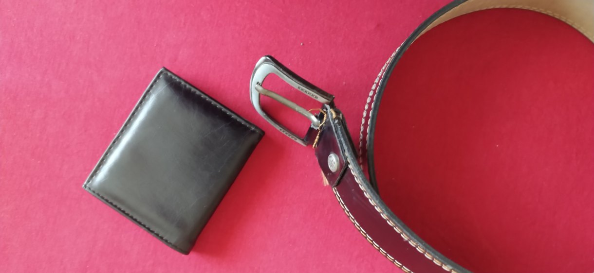 Siyah Erkek Klasik suni deri Kemer ve cüzdan - Görsel 3