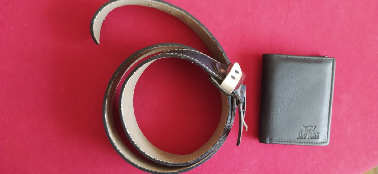 Kahverengi Erkek kemeri ve cüzdan - Görsel 3