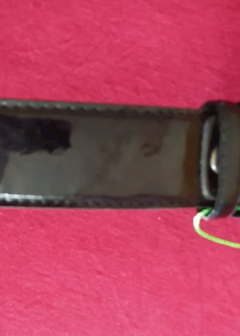 Siyah Parlak rugan Erkek Kemer cüzdan - Görsel 2