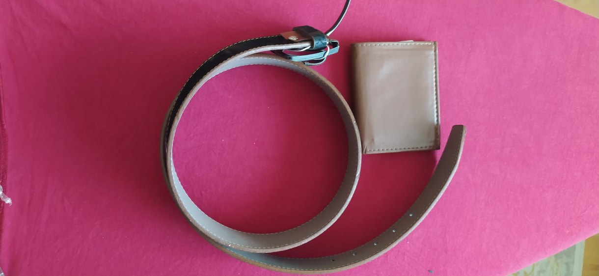 Koyu Kahverengi Erkek Kemer ve cüzdan takım - Görsel 2