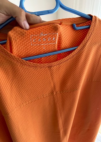 Kısa Kollu Turuncu Bayan Tişörtü - Görsel 4