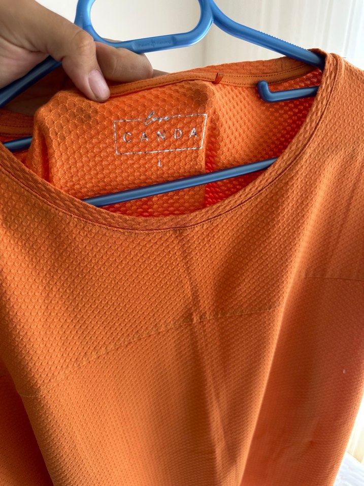 Kısa Kollu Turuncu Bayan Tişörtü - Görsel 4