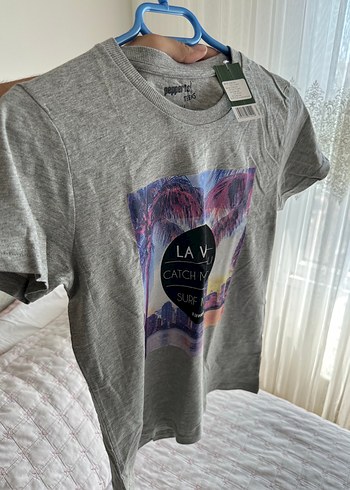 Gri Baskılı Erkek çocuk Kısa Kollu Tişört ithal - Görsel 2