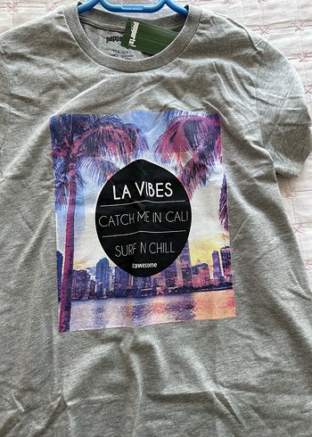 Gri Baskılı Erkek çocuk Kısa Kollu Tişört ithal - Görsel 4