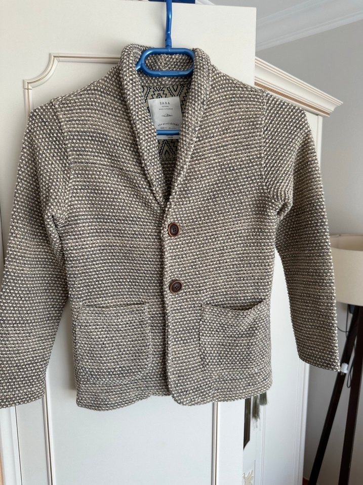 Düğmeli Erkek Çocuk Yün Ceket - Görsel 3