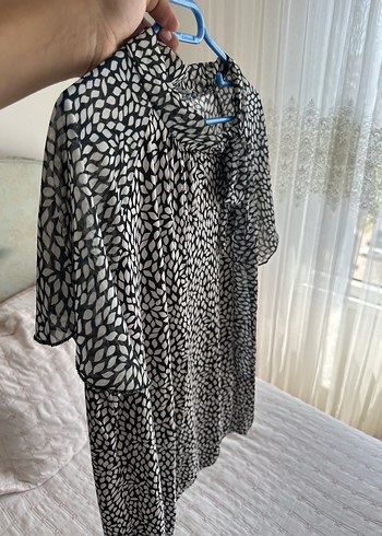 Gri Desenli Kısa Kollu Bluz LCW - Görsel 3