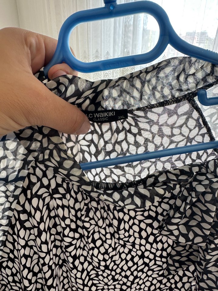 Gri Desenli Kısa Kollu Bluz LCW - Görsel 5