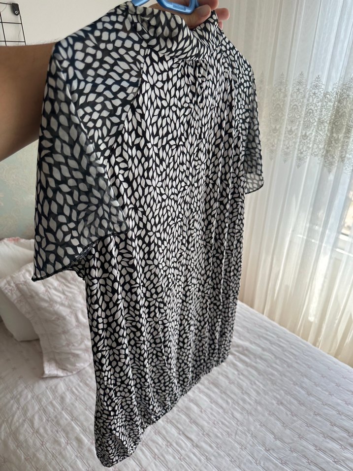 Gri Desenli Kısa Kollu Bluz LCW - Görsel 4