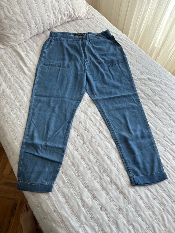 Kadın Lacivert Bol Kesim Midi Jean - Görsel 2