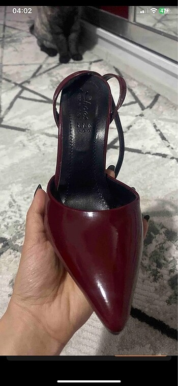 38 Beden Bordo kadın topuklu ayakkabı