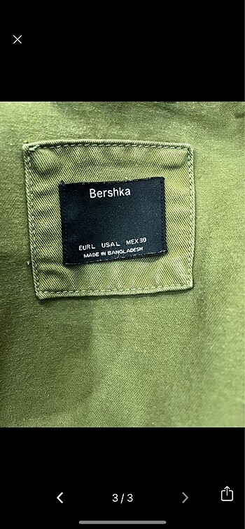 l Beden Bershka yeşil kot ceket