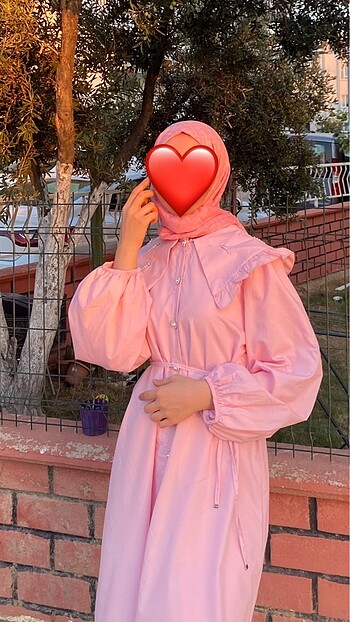 Tesettür pembe elbise