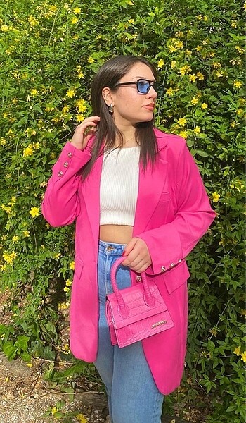 Pembe blazer ceket