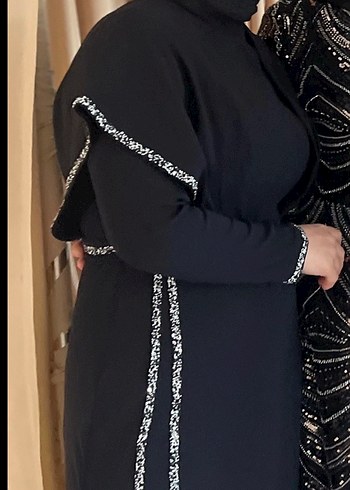 Taş Detaylı Siyah abiye